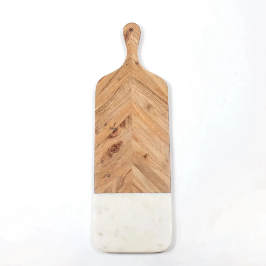 marble and wood serving board