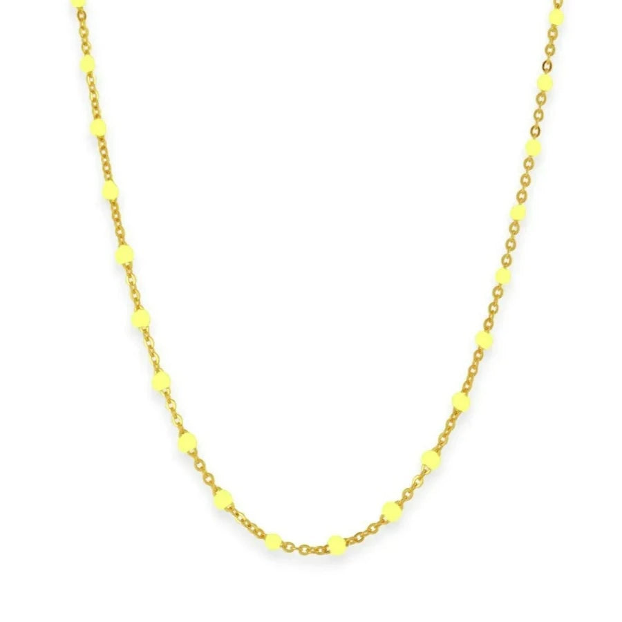 yellow resin chain necklace
